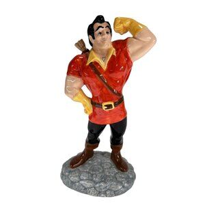 Disney Gaston Beauty‎ and The Beast Villain Vintage Ceramic Figurine 8.5" Tall